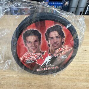 2002 Paul Kariya Joe Sakic McDonald's Salt Lake Olympics Team Canada Hockey Puck